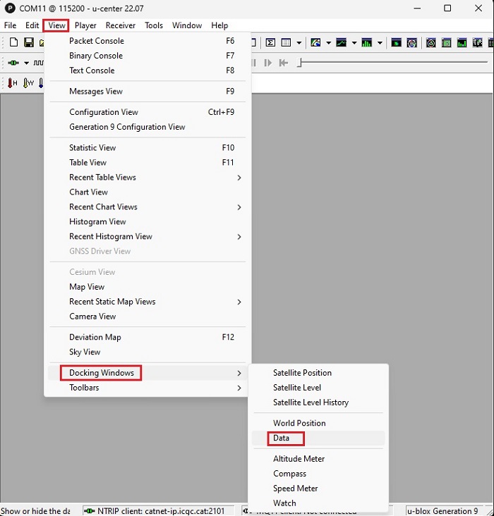 How to connect simpleRTK2B series receiver to aNTRIP correction service viaPC step9