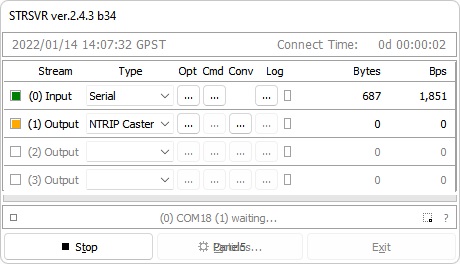 QGroundControl RTKlib STRSVR 1