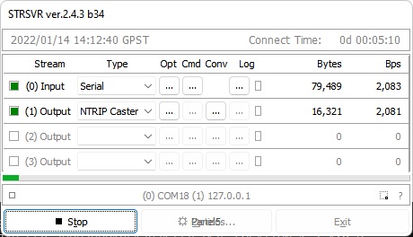 QGroundControl RTKlib STRSVR 2