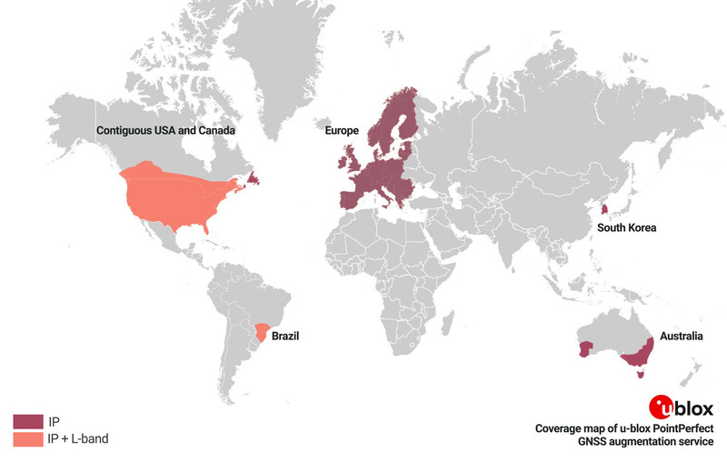 PointPerfect coverage map