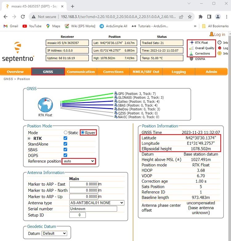 How to determine the geodetic reference position of your base station with simpleRTK3B Pro rover mode