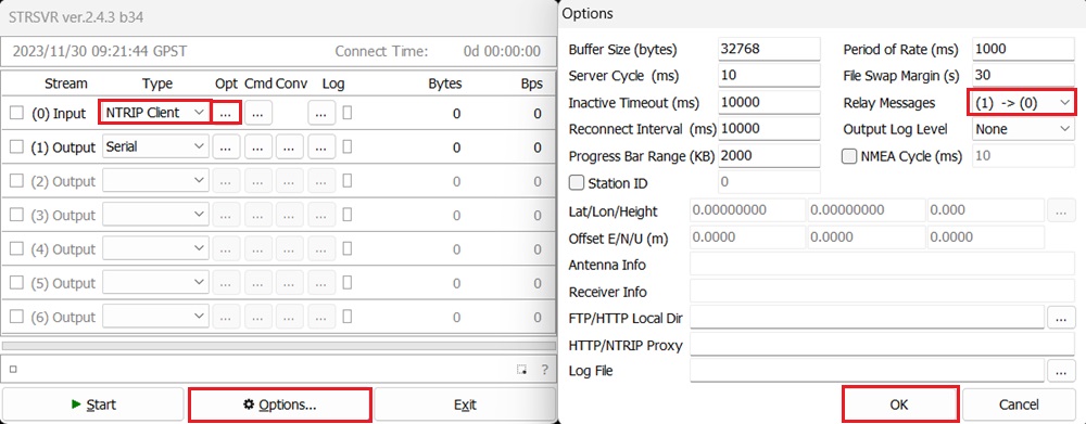 How to determine the geodetic reference position of your base station with simpleRTK3B Pro strsvr