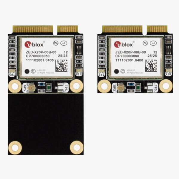 Mini PCI Express card with u-blox ZED-X20P all-band GNSS receiver