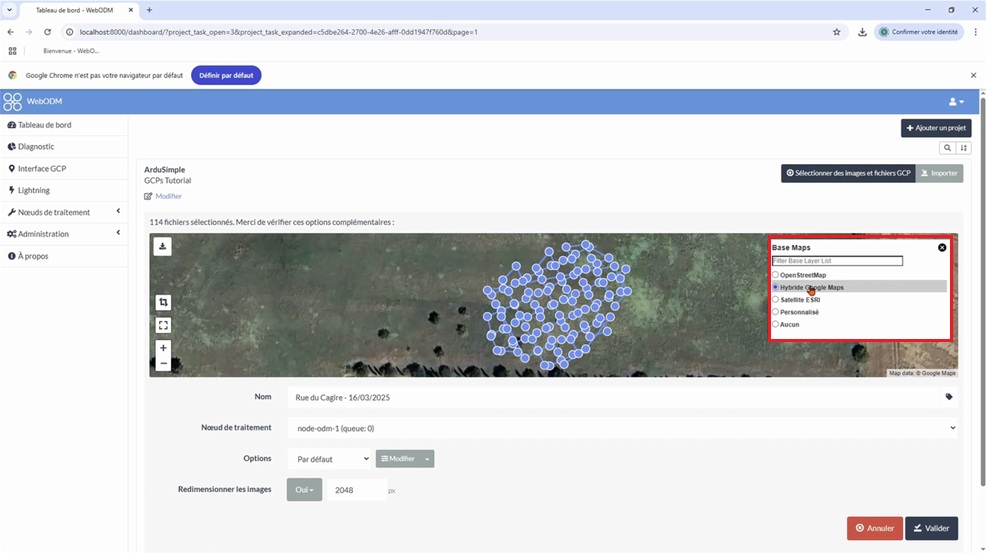 instruction manual create precise 3D map with GCP and drone on WebODM