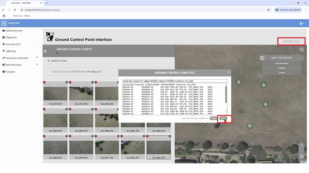 instruction manual create precise 3D map with GCP and drone on WebODM