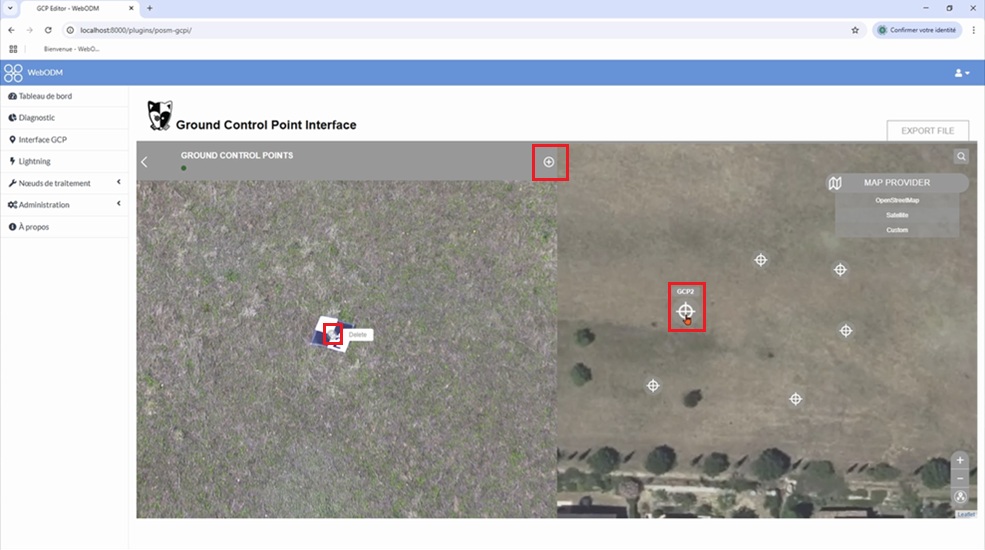 instruction manual create precise 3D map with GCP and drone on WebODM