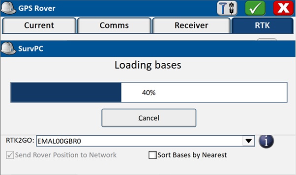 Manual setup and mapping using affordable RTK kit in Carlson SurvPC - loading rtk bases