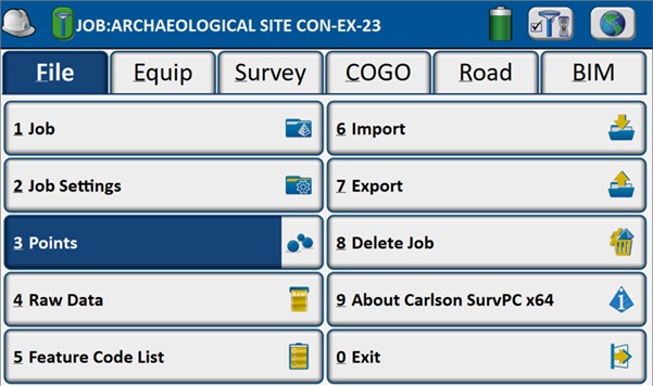 Manual setup and mapping using affordable RTK kit in Carlson SurvPC - points