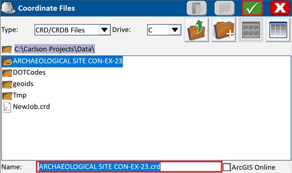 Manual setup and mapping using affordable RTK kit in Carlson SurvPC - project name